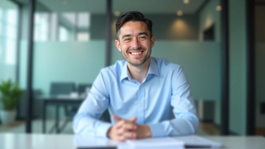 Real estate agent meeting with clients in modern office showing property listings and documents